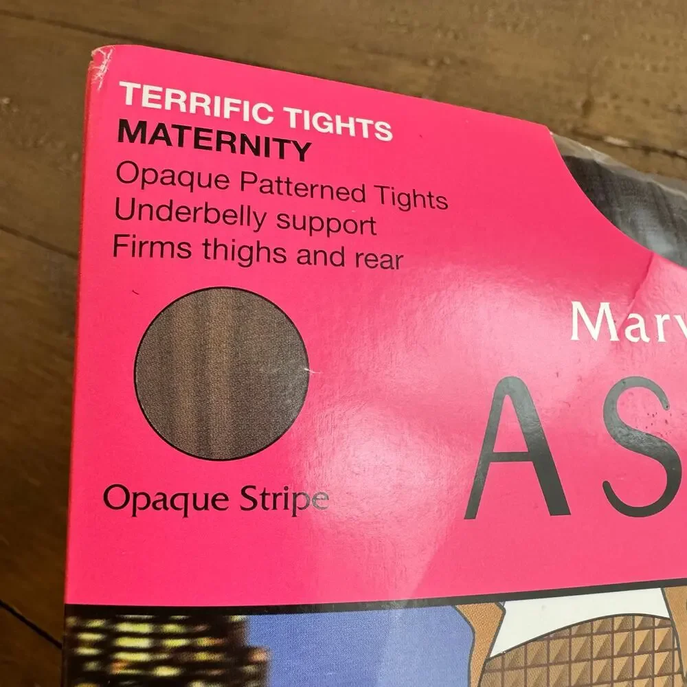 SPANX Marvelous Mama Maternity Tights Size 3 Black Opaque Stripes Shaping NEW